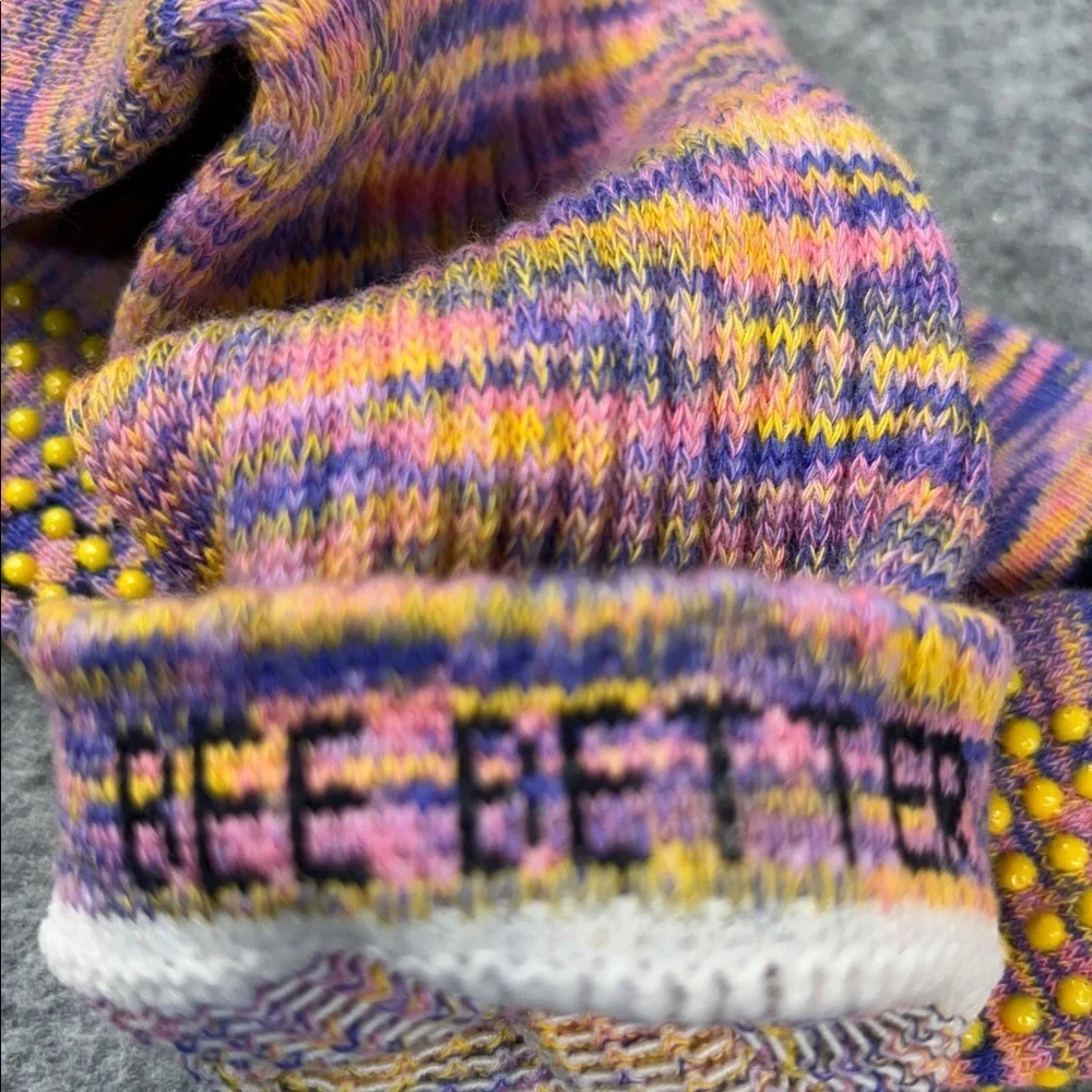 Bombas Grippers Space Dye Calf pink purple yellow marble Socks Med